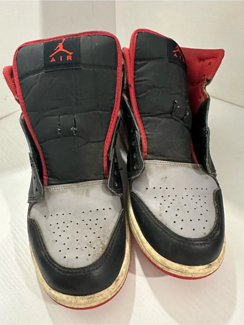 Nike air Jordan Black/Grey/Red High Top Sneakers